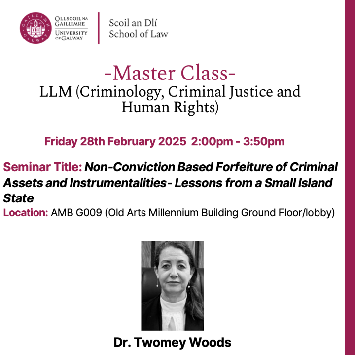 Judge Mathilda Twomey-Woods Delivers LLM Seminar 2on Non-Conviction Based Forfeiture of Criminal Assets and Instrumentalities